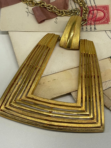 Large Gold Square Pendant Bloomers and Frocks